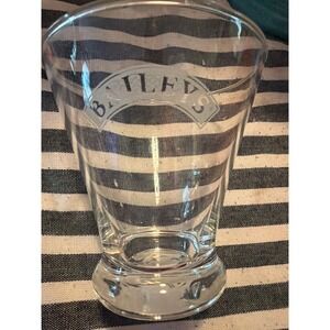 Baileys Irish Cream Etched Logo Clear Glass Tumbler Weighted Base Barware 4.25in